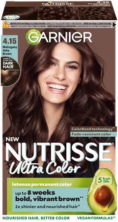 Garnier Nutrisse 4.15 Ultra Color Viileä Mahonkinen Tummanruskea kestoväri 1kpl - 1