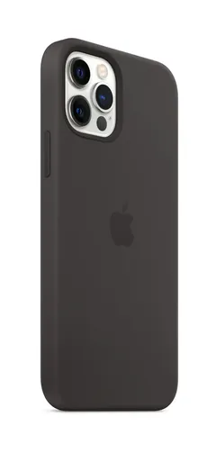 APPLE iPhone 12/12 Pro silikonikuori MagSafe yhteensopivuudella,  musta - 1