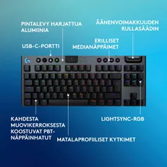 Logitech g915 x lightspeed tkl langaton pelinäppäimistö linear musta - 4