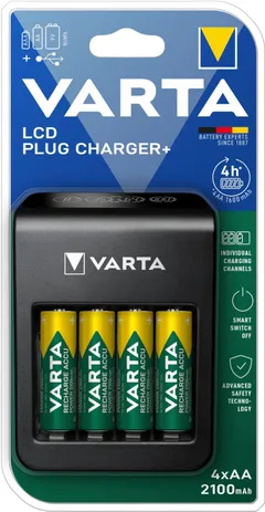 Varta Lcd plug charger+ 57687 + 4x56706 - 1
