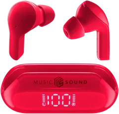 MusicSound Slide Bluetooth nappikuulokkeet, punainen - 1