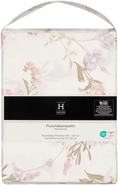House pussilakanasetti Patel 150x210 cm, valkoinen/roosa/vihreä/lila - 2