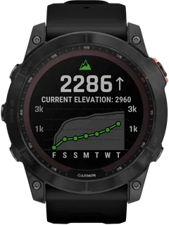 Garmin Fenix 7X Solar tummanharmaa/musta multisport GPS kello - 2