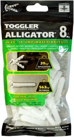 Toggler Alligator AF8-50 Kiinnike laipalla 8mm 50kpl - 1