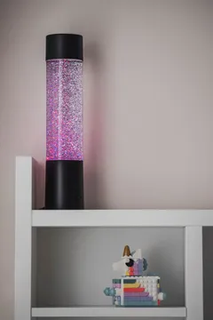 Trio LED-pöytävalaisin Glitter mattamusta RGB - 7