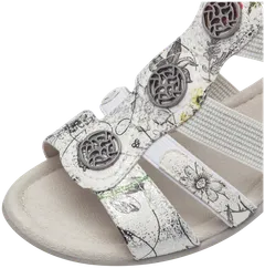 Jana naisten leveälestinen sandaali 28165 - White/flower - 5