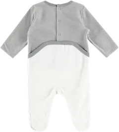 TEX BABY vauvojen potkupuku velour Nalle - GREY CHINE - 3