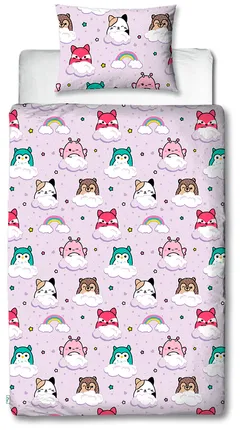 Lasten pussilakanasetti Squishmallows 150x210+50x60 monivärinen - 4