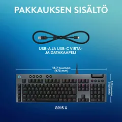 Logitech g915 langallinen pelinäppäimistö tactile musta - 3