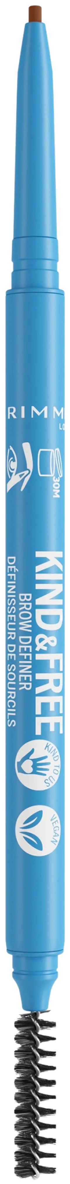 Rimmel Kind & Free Dual Ended Brow Definer 0,09 g 002 Taupe, kulmakynä - Taupe - 2