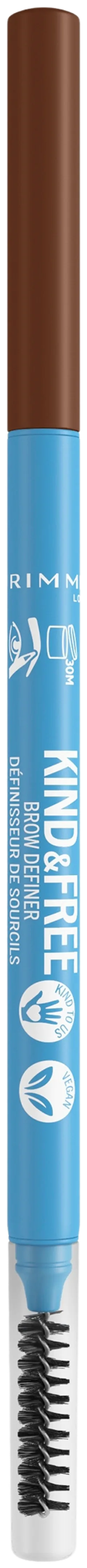 Rimmel Kind & Free Dual Ended Brow Definer 0,09 g 002 Taupe, kulmakynä - Taupe - 1