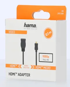 Hama HDMI™-sovite, Type-D (Micro) uros - Type-A naaras, Ethernet, kullattu - 2