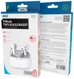 Wave FitBuds TWS Bluetooth nappikuulokkeet, valkoinen - 2