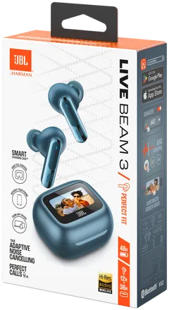 JBL Bluetooth vastamelunappikuulokkeet Live Beam 3 sininen - 14