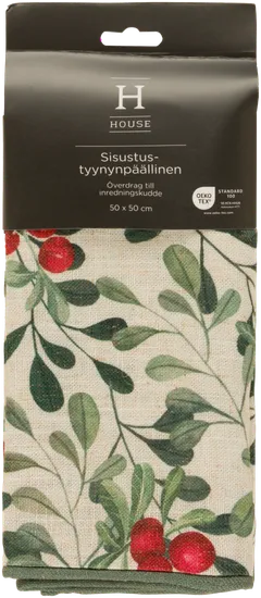 House sisustustyynynpäällinen Brandis Puolukat 50x50 cm, harmaa, punainen, valkoinen - 2