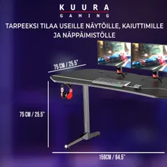 Kuura Gaming pelipöytä RGB - 5