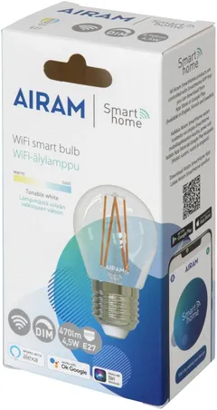 Airam Smart koristelamppu 4,5W kirkas E27 470lm TW 2700-6500K - 2