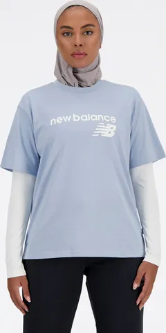 New Balance Naisten Sport Jersey Graphic Relaxed T-paita - LIGHT ARCTIC GREY - 1