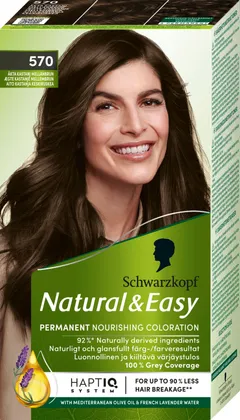 Schwarzkopf Natural & Easy 570 Aito Kastanja Keskiruskea hiusväri - 570 Aito Kastanja Keskiruskea - 1