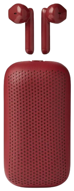 Bluetooth nappikuulokkeet ja kaiutin Speakerbuds punainen - 1