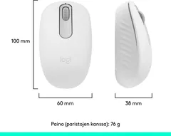 LOGITECH M196 Bluetooth Mouse - Off White - 4