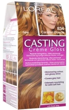 L'Oréal Paris Casting Crème Gloss 834 Caramel Blonde Luonnonvaalea Kuparikulta kevytväri 1kpl - 1