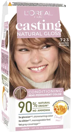 L'Oréal Paris Casting Natural Gloss 723 Blonde Amande kevytväri 1kpl - 2