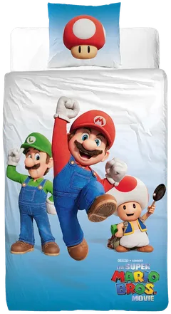 Super Mario Lasten pussilakanasetti 150x210+50x60, sininen - 1