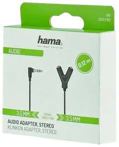 Hama Audiojohto, 1 x 3,5mm uros - 2 x 3,5mm naaras, 0,2 m - 2