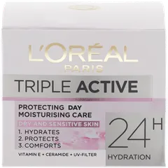 L'Oréal Paris Triple Active suojaava kosteusvoide kuivalle ja herkälle iholle 50ml - 3