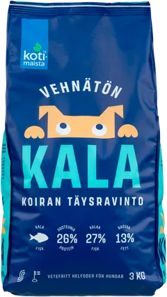 Kotimaista koiran täysravinto kala 3 kg - 1