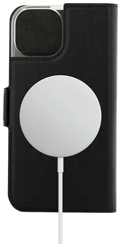 Wave MagSafe -yhteensopiva Book Case, Apple iPhone 15, Musta - 2