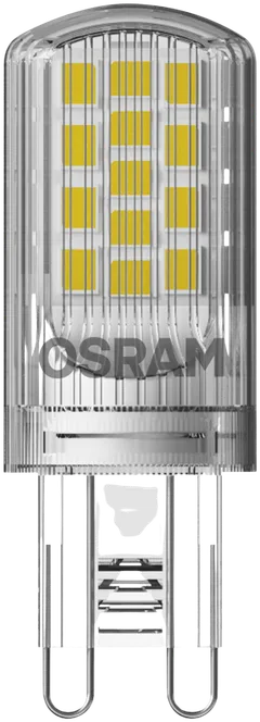 Osram LED PIN 4,2W/2700K G9 ei-himmennettävä kirkaskupuinen LED-pienoislamppu. Kupu muovia. Valovirta 470 lm (vastaa 40 W:n hehkulamppua). Pakkaus sisältää kaksi lamppua. - 1