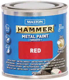 Maston metallimaali Hammer Sileä punainen 250 ml - 1