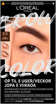 L'Oréal Paris Brow Color Kit 3.0 Dark Brunette kulmaväri 30ml - 3.0 Dark Brunette - 2