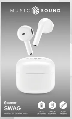 MusicSound Bluetooth nappikuulokkeet Swag valkoinen - 1