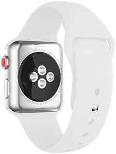 Wave Silikoniranneke, Apple Watch 42mm / Apple Watch 44mm / Apple Watch 45mm, Valkoinen - 3
