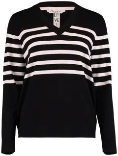 Zabaione naisten neule Palina HS-PR251-0160-1 - black offwhite stripes - 1