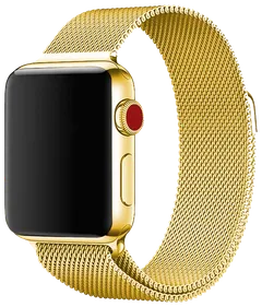 Wave Teräspunottu ranneke, Apple Watch 42mm / Apple Watch 44mm / Apple Watch 45mm, Kulta - 2