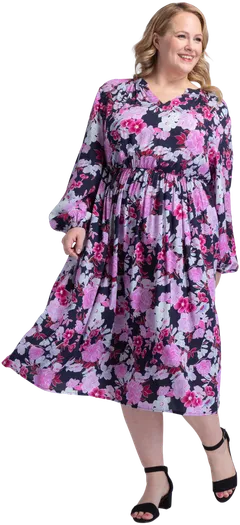 NOW Curvy naisten mekko 111315, D-mitoitus - Multicolour - 3