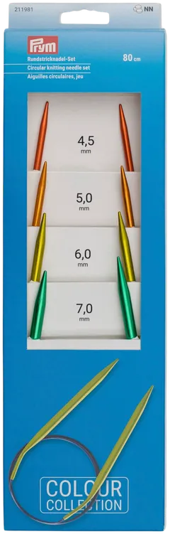 Prym pyöröpuikkosetti 80cm alumiini, 4 eri kokoa,  4,5 - 5,0 - 6,0 - 7,0mm - 1