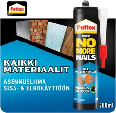Pattex asennusliima sisä- ja ulkokäyttöön 280ml No More Nails All Materials - 2