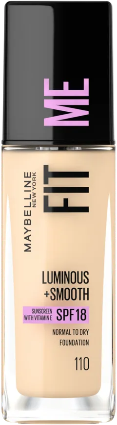 Maybelline New York  Fit Me Luminous & Smooth 110 Porcelain -meikkivoide 30ml - 1