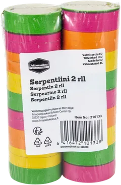 Serpentiini neon-väriraidat 2 rll/pkt - 3
