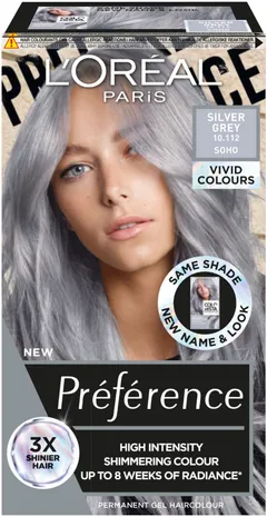L'Oréal Paris Préférence Vivid Colours Silver Grey intensiivinen kestoväri 1kpl - 2
