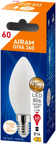 Airam LED OIVA Kynt. 6W 806lm 3000K E14 - 2