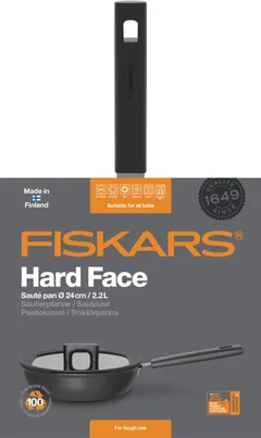 Fiskars Hard Face 24cm paistokasari kannella - 2