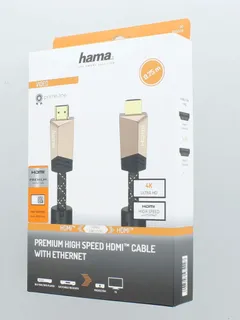 Hama Premium HDMI™-johto, uros - uros, Ethernet, ferriitti, metal, 0,75 m - 4