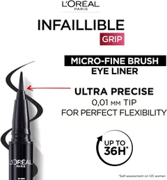 L'Oréal Paris Infaillible Grip 36H Micro-Fine eyeliner 04 Dew Berry nestemäinen silmänrajausväri 0,4g - 04 Dew Berry - 3