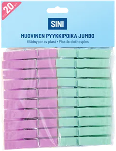 Sini muovinen pyykkipoika jumbo 20kpl - 1